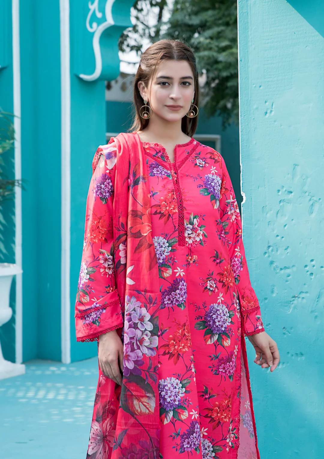 3Pc Printed Arabic Silk Lawn FATAH-F25-0014