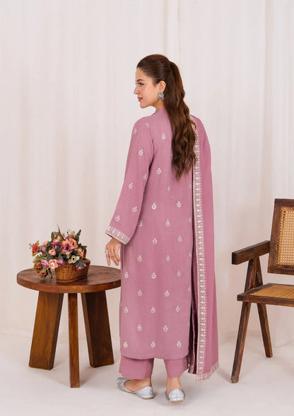 3pc Embroidered Silk Karandi with Embroidered Border Shawl AML-W25-0032