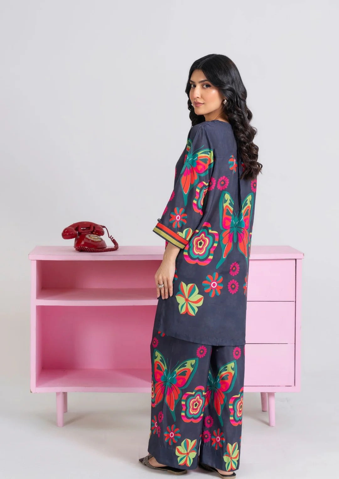 2PC Midnight Bloom Swiss Silk Set JUPITER-F25-0010