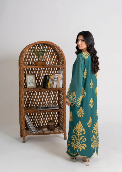 2PC Digital Print Swiss Silk Long Shirt with Trouser JUPITER-J25-0011