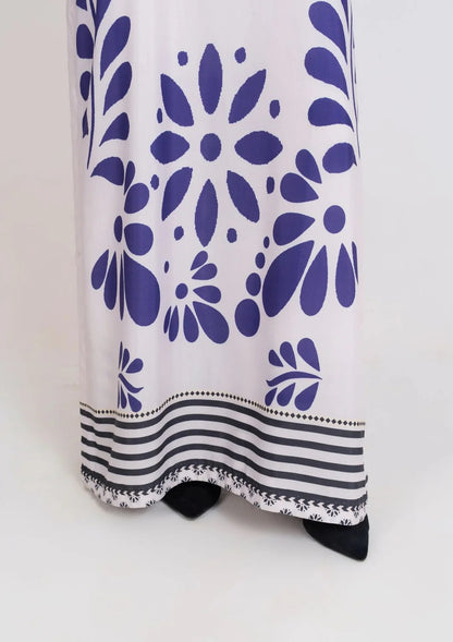 2Pc Ivory Bloom Swiss Silk Long Shirt with trouser JUPITER-J25-0012